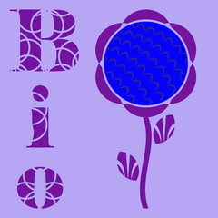 Логотип подсолнечник. Био эмблема. Векторный рисунок