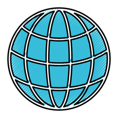 silhouette of colored pencils of world globe icon