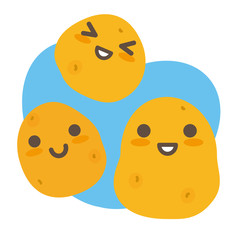 ジャガイモの親子(空色)