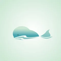 Outdoor kussens blue whale logo © arfiantama