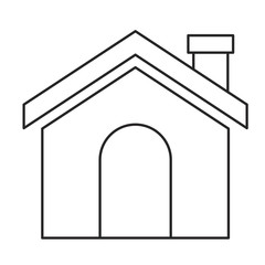 Fototapeta premium monochrome silhouette of house with chimney