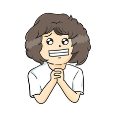 The vector illustration "Boy curly hair Vector"