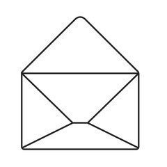 monochrome silhouette of opened envelope