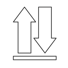 monochrome silhouette of upload and download icons and progress bar