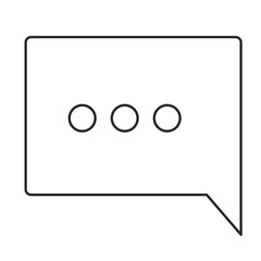 monochrome silhouette of speech square with ellipsis symbol