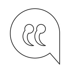 monochrome silhouette of speech bubble with quote sign