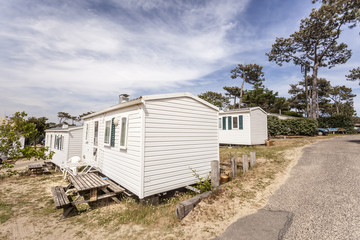 Mobile homes on a camping southern France