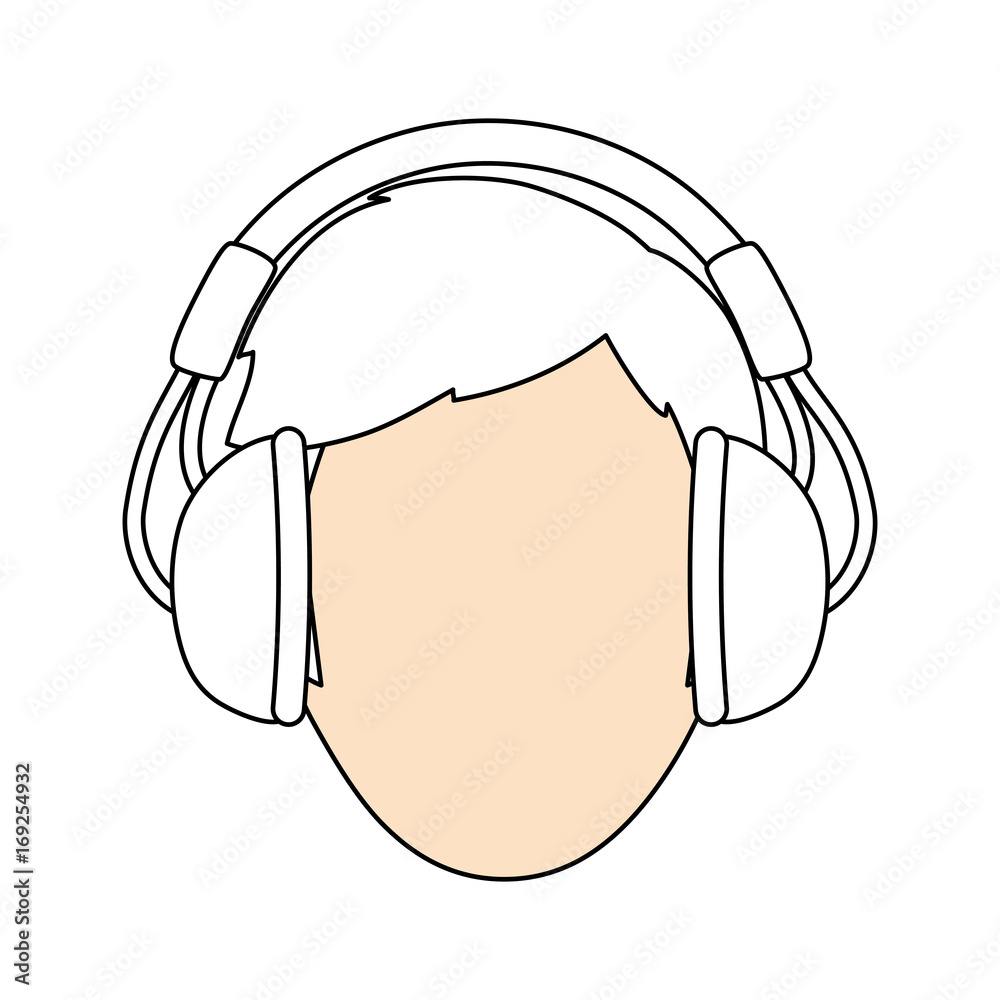 Wall mural Man with headphones icon vector illustration graphic design