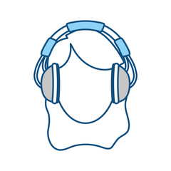 Woman with headphones icon vector illustration graphic design