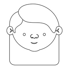 sketch silhouette of face elderly woman with a straight long hairstyle