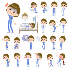 surgical operation blue wear women_sickness