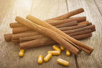 Cinnamon, herbs and spices
