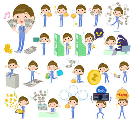 surgical operation blue wear women_money