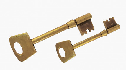 two old golden keys