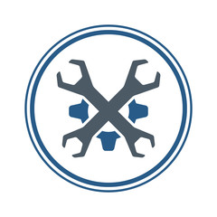 Wrench and gear icon. Auto repair logo.

