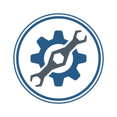 Wrench and gear icon. Auto repair logo.
