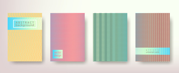 Fototapeta premium Minimal covers set. Future geometric design. Vector template for banners, placards, poster, pop art flyers, presentations and annual reports. Hipster style, minimalist. Size A4. 