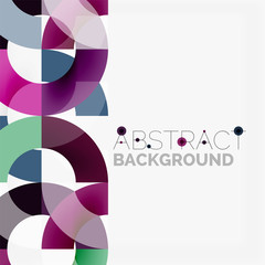 Colorful rings on grey background, modern geometric pattern design