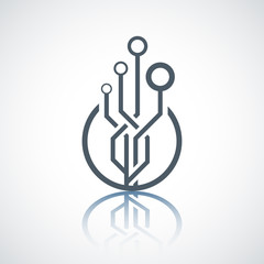 Abstract technology business company logo.