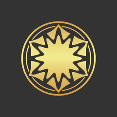 Abstract element for design, gold  decoration, frame.