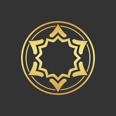 Abstract element for design, gold  decoration, frame.