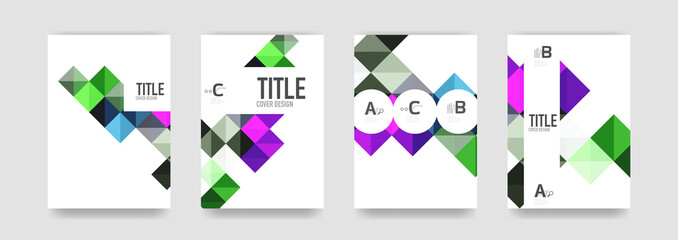 Set of brochure cover background, a4 template