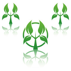 Abstract vector tree emblem. Eco lifestyle concept illustration.
