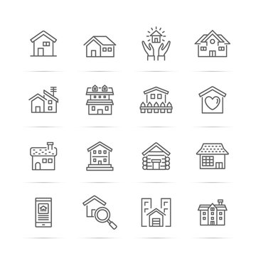 home vector line icons