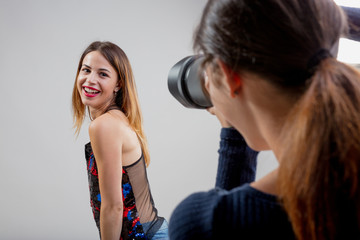 young model with young photographer