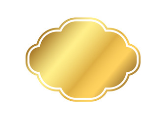 Gold frame. Beautiful simple golden design. Vintage style decorative border isolated white background. Elegant gold art frame. Empty copy space decoration, photo, banner Vector illustration