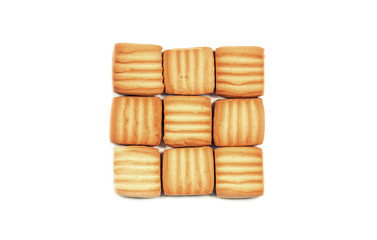 Sweet cookies on white background