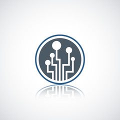 Abstract technology business company logo.