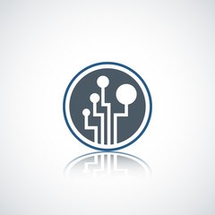 Abstract technology business company logo.