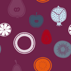 Seamless pattern with fruit icons for your design