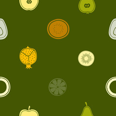 Seamless pattern with fruit icons for your design