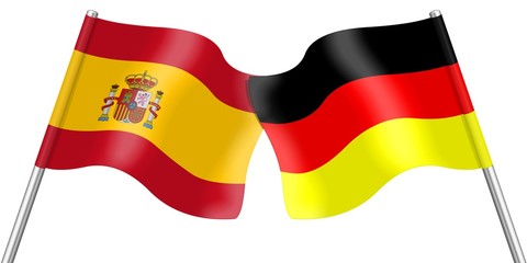 Flags. Spain and Germany