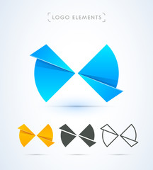 Vector abstract letter X logo template. Material design style. Extreme icon