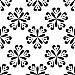Floral seamless pattern. Black and white design