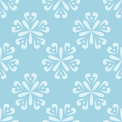 Fototapeta na wymiar Floral seamless pattern. Blue abstract background