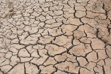 abstract background of cracked clay ground.