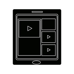 tablet touch with video player on the screen streaming vector illustration
