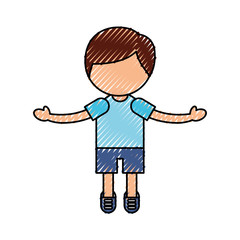 cute boy avatar character vector illustration design