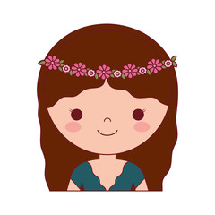 cartoon woman icon over white background vector illustration