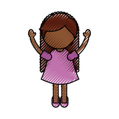 cute little black girl character vector illustration design