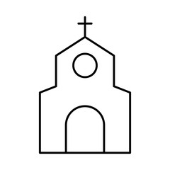 church building icon over white background vector illustration