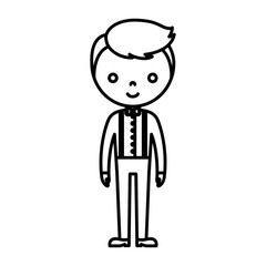 man with elegant clothes icon over white background vector illustration