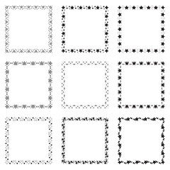 vector set of ornate black picture frames isolated on white