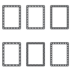vector set of ornate black picture frames isolated on white