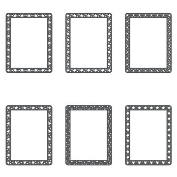 vector set of ornate black picture frames isolated on white