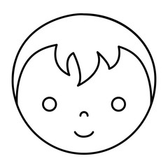 cartoon boy face icon over white background vector illustration